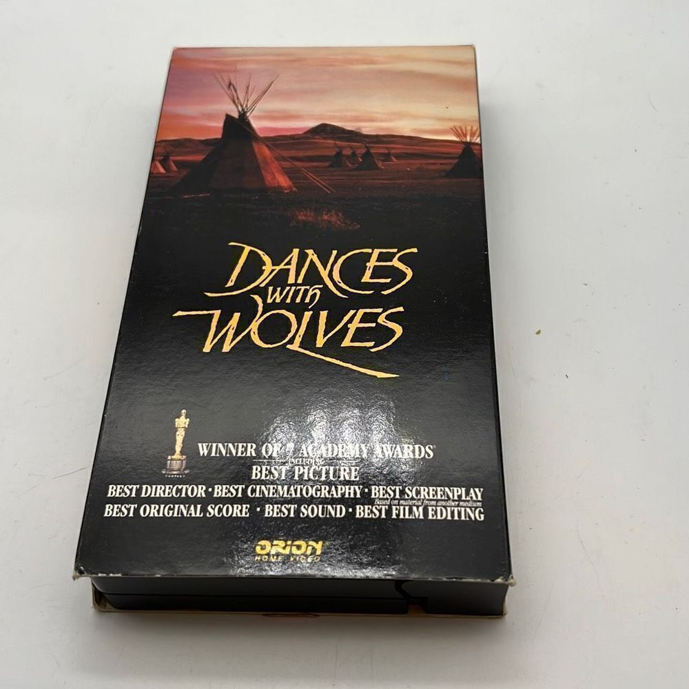 DANCES WITH WOLVES KEVIN COSTNER VHS w/ ORION‎ WATERMARK 1990